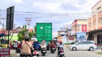 Ini salah satu jalur yang mana truk kontainer boleh melintasi di Kota Gorontalo. [foto:juna/nusantara1]