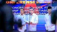 Menteri Ketenagakerjaan Yassierli saat konferensi pers terkait kebijakan WFA jelang dan sesudah Idulfitri [foto;dok/humas kemnaker]