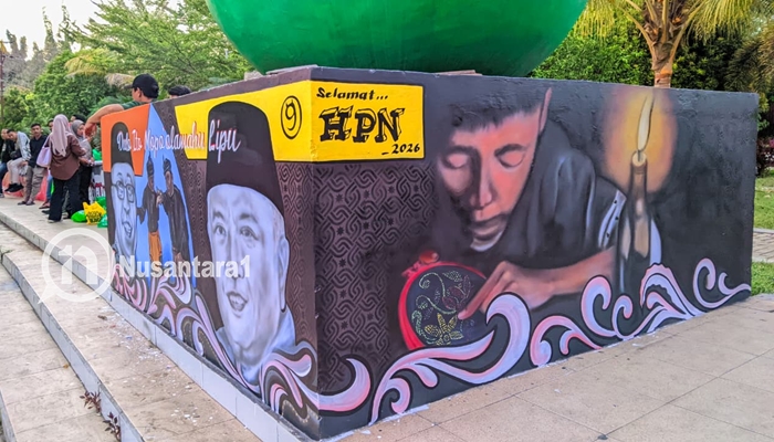 Salah satu karya peserta mural yang mendapat nilai tertinggi [foto:juna/nusantara1]