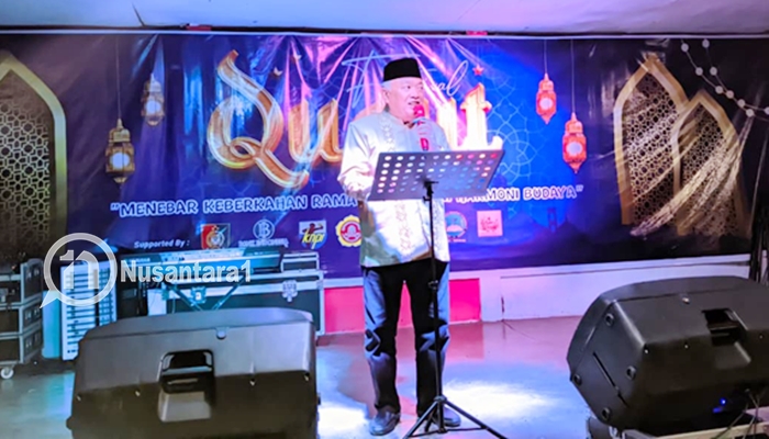 Wakil Bupati Gorontalo Tonny Junus saat sambutan di Festival Qunut Tabongo. [foto:juna/nusantara1]