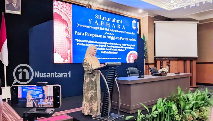 Wagub Gorontalo Ida Syahidah Rusli Habibie saat sambutan kegiatan Yaphara. [foto:juna/nusantara1]