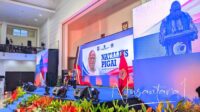 Menteri HAM RI, Natalius Pigai saat memberikan penguatan kapasitas HAM di Gorontalo. [foto:juna/nusantara1]