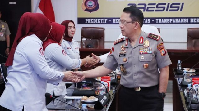 Kapolda Gorontalo, Irjen Widodo saat menerima Satgas PPKPT UNG, senin 11 Mei 2026 [foto:dok/humas]