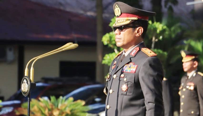 Brigjen Pol. Simson Zet Ringu Wakapolda Gorontalo, Brigjen Pol. Simson Zet Ringu saat memimpin upacara Hari Kebangkitan Nasional