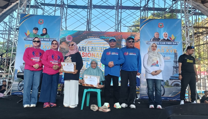 Bupati Gorontalo, Sofyan Puhi saat memberikan sambutan pada kegiatan HLUN 2026. [foto:dok/humas]