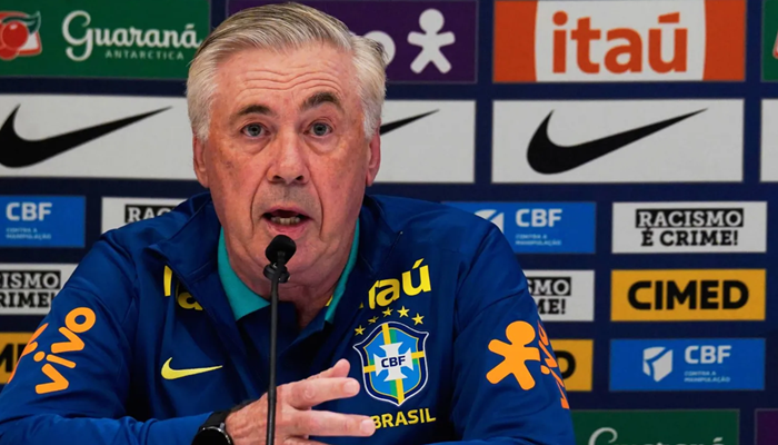 Pelatih Brasil, Carlo Ancelotti tak puas ketika ditahan imbang Maroko. [foto:dok]