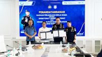 Ketua DPRD Provinsi Gorontalo, Thomas Mopili (kiri) hadir pada penandatanganan kerjasama, di Kementerian KP, Rabu 22 Juli 2026. [foto:dok/humas]