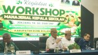 Bupati Bone Bolango, Ismet Mile saat membuka Workshop Manajerial Kepala Sekolah jenjang TK, SD, dan SMP di Grand Q Hotel, Kota Gorontalo, Kamis 30 Juli 2026. [foto:dok/diskominfo]