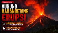 Ilustrasi. Gunung Karangetang di Sitaro, Sulawesi Utara, mengalami erupsi dengan lava pijar setinggi 400 meter. [foto:ist/ant/fs]