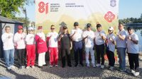Ketua DPRD Provinsi Gorontalo, Idrus MT. Mopili (kelima dari kiri) saat menghadiri pencanangan HUT ke-81 RI. [foto:dok/humas]