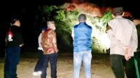 Bupati Gorontalo Sofyan Puhi turun langsung ke lokasi untuk memastikan penanganan dan koordinasi pemadaman berjalan optimal, Rabu 7 Oktober 2026 malam. [foto:dok/humas]